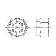 Гайка шестигранная прорезная и корончатая, класс точности А ГОСТ 5932-73 - фото - 2