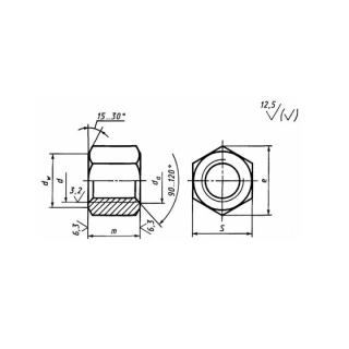 Гайка шестигранная особо высокая, класс точности А ГОСТ 5931-70 - фото - 1